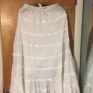 Sakkas Skirts - Sakkas white maxi broom skirt Sakkas Skirts - Sakkas white maxi broom skirt